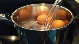 Add water to cover eggs